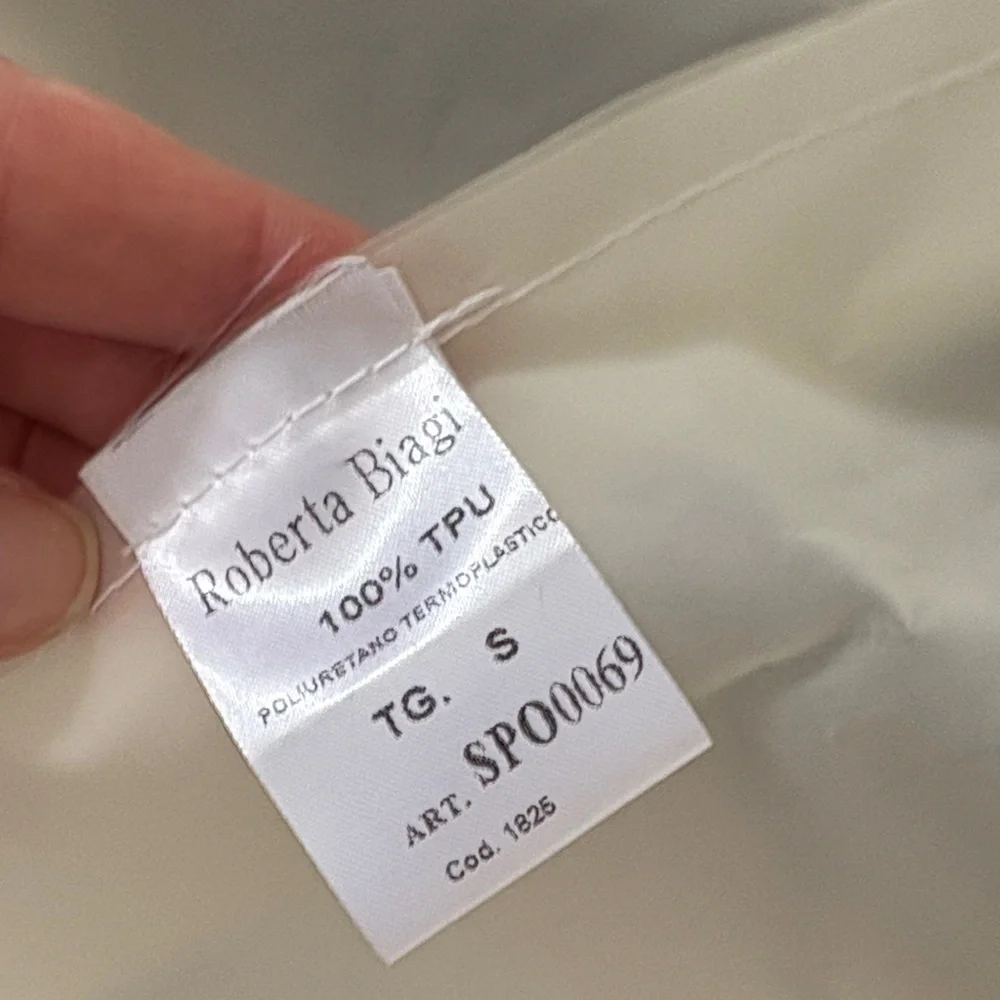 Transparent Cream Ruffle rain Jacket - Picture 3 of 4